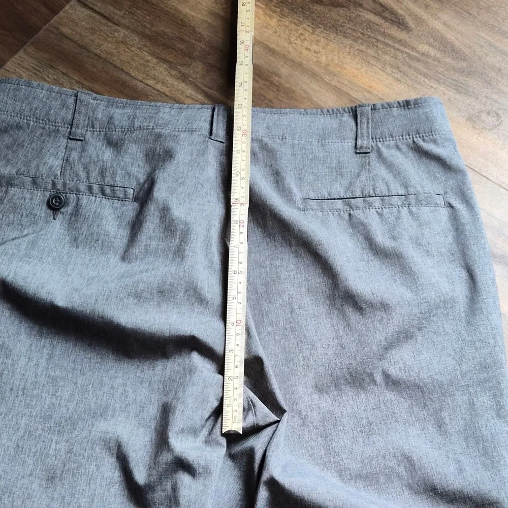 Ben Hogan Mens Gray Heathered Performance Golf Pants Flat Front Trousers 34x29